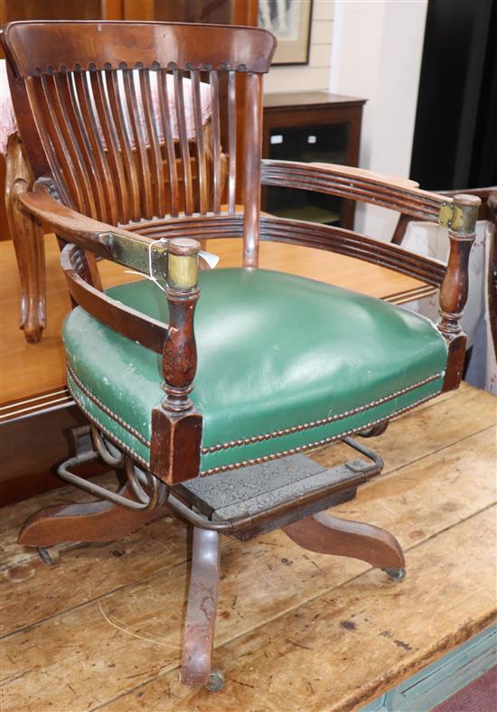 A late Victorian swivel desk chair